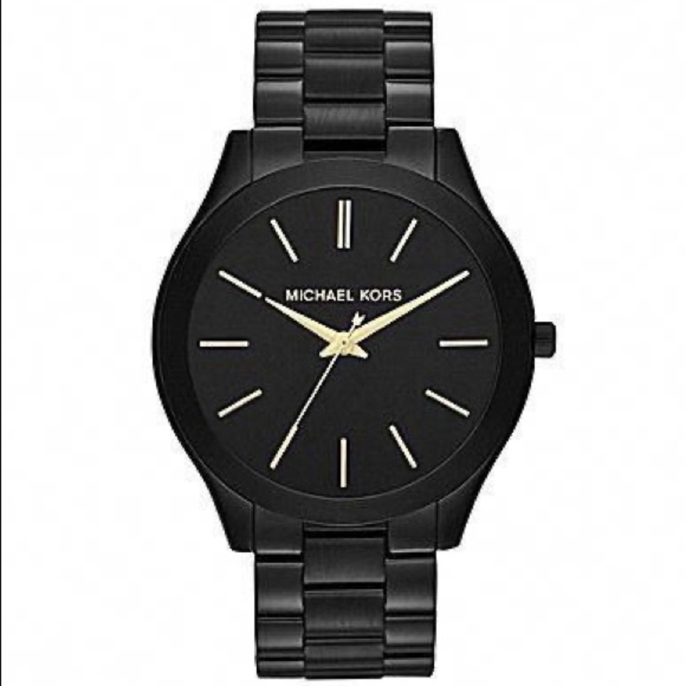 MICHAEL KORS Black Slim Runway Watch